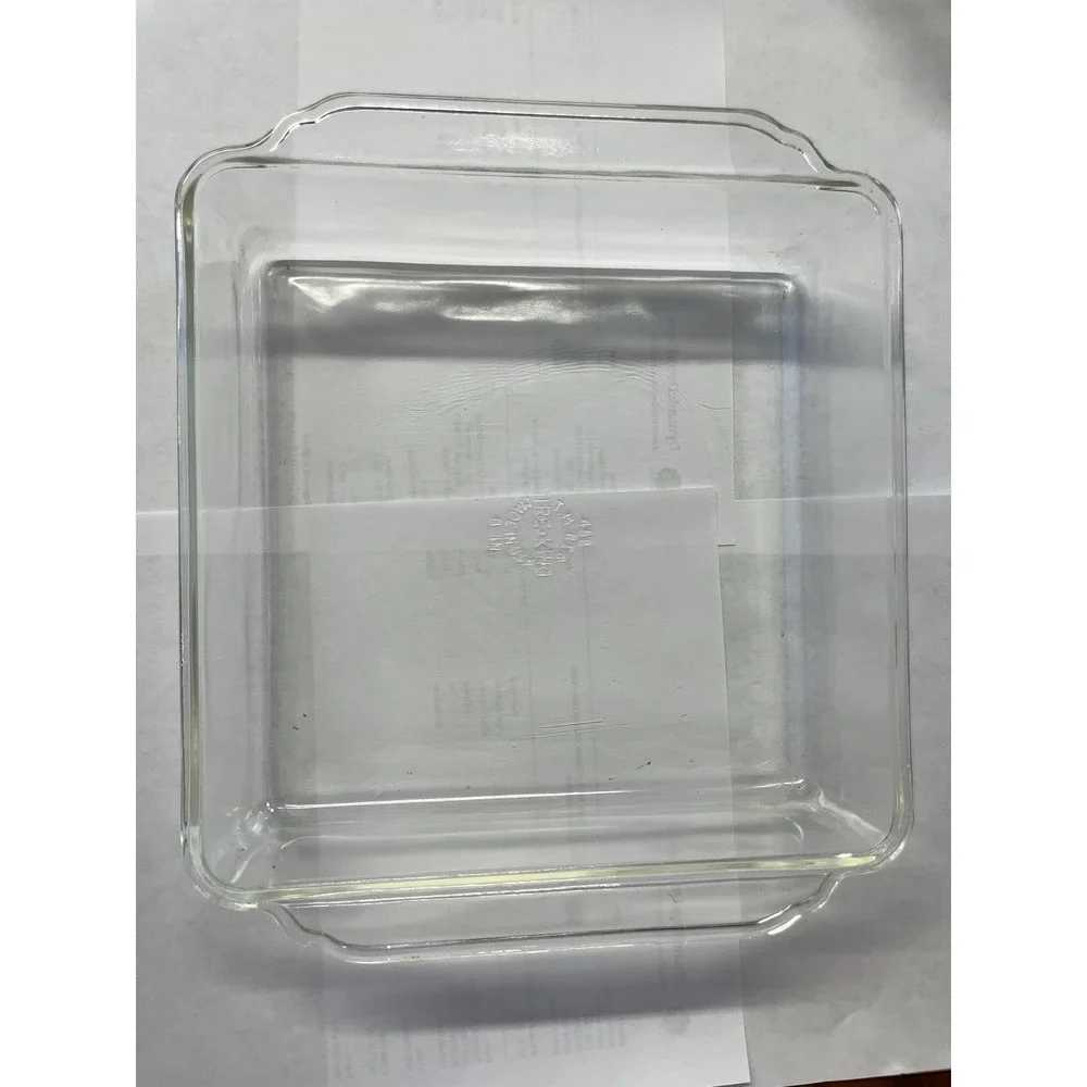 Vintage Fire-King 8x8 Clear Glass Square Baking Dish Casserole Pan Made in USA
